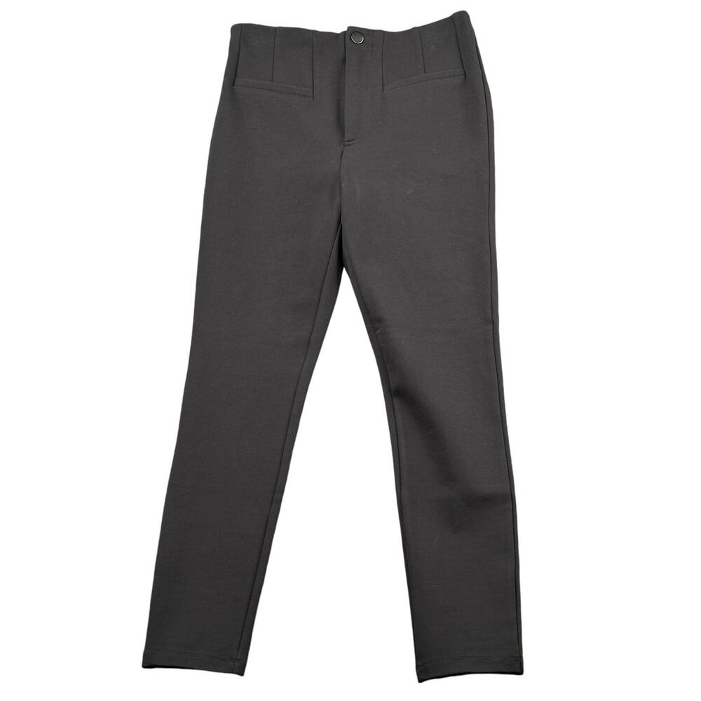 Free People Pants Womens 4 Black Elena High Rise Ponte‎ Knit Crop Skinny Stretch